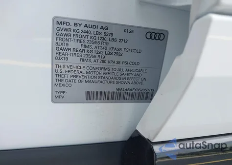 2025 Audi Q5 Premium 40 Tfsi Quattro S Tronic from USA, damaged, VIN WA1ABAFY3S2050913